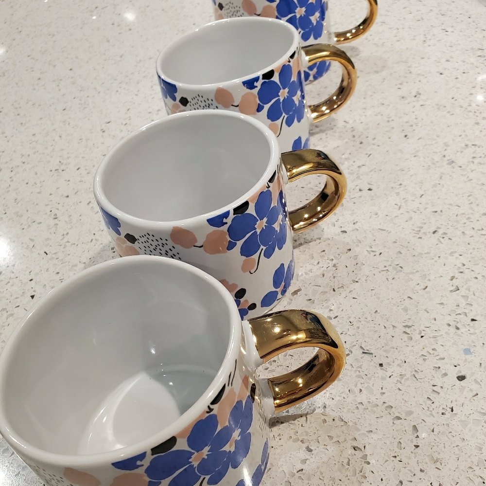 COPY - Fringe -Pas Blue Bouquet Mugs (Set of 4)